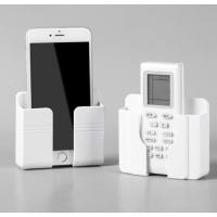 Telefon Standı Beyaz Renk Yapışkanlı Duvara Monte Priz Yanı Telefon ve Kumanda Standı Plastik